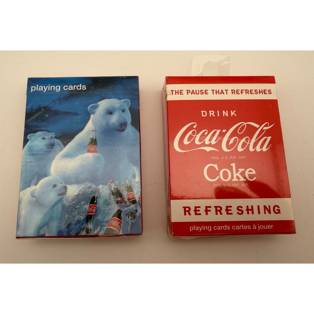 Coca-Cola Bicycle Playing Cards Set Polar Bear & Vintage Red Logo 2 Decks Sealed